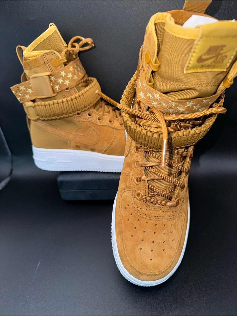 Nike SF Air Force 1 Wheat High Top Sneakers Women’s 7 Special Field AF1 Suede - Picture 9 of 15
